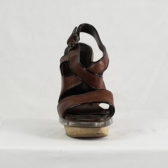 Y2K vintage pre owned Marni Lucite platform brown leather heeled shoes - Picture 7 of 7